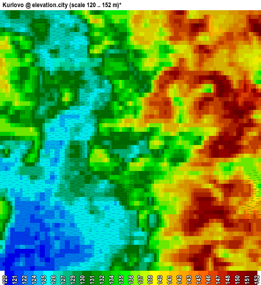 Kurlovo elevation map