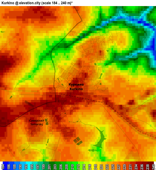 Kurkino elevation map