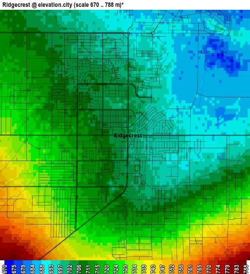 Ridgecrest elevation map