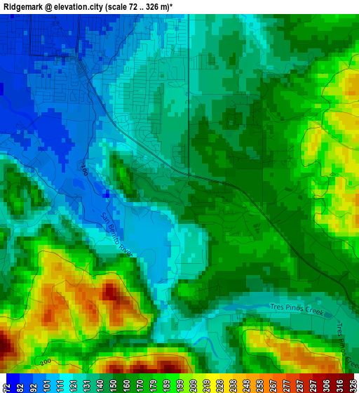 Ridgemark elevation map