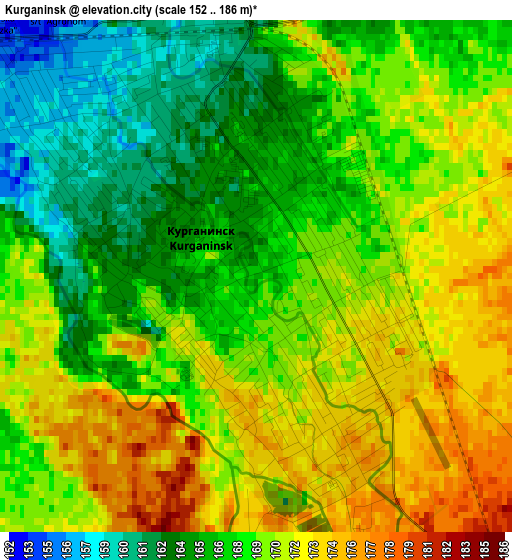 Kurganinsk elevation map