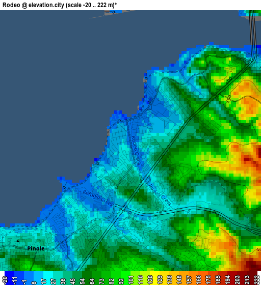 Rodeo elevation map