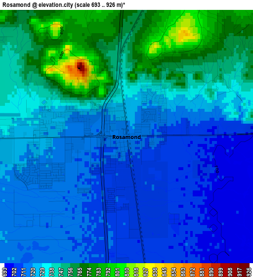 Rosamond elevation map