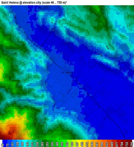 Saint Helena elevation map