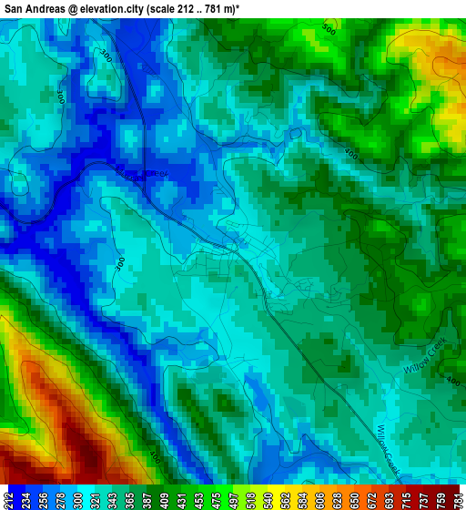 San Andreas elevation map