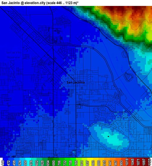 San Jacinto elevation map