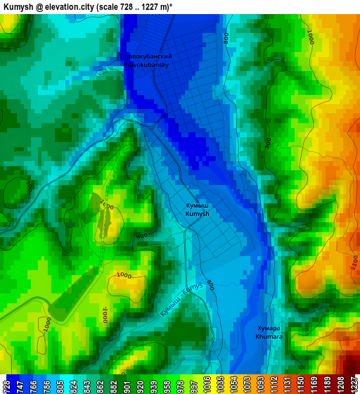 Kumysh elevation map