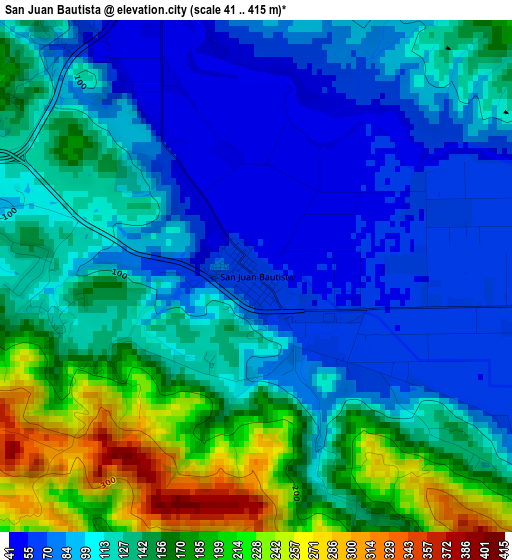 San Juan Bautista elevation map