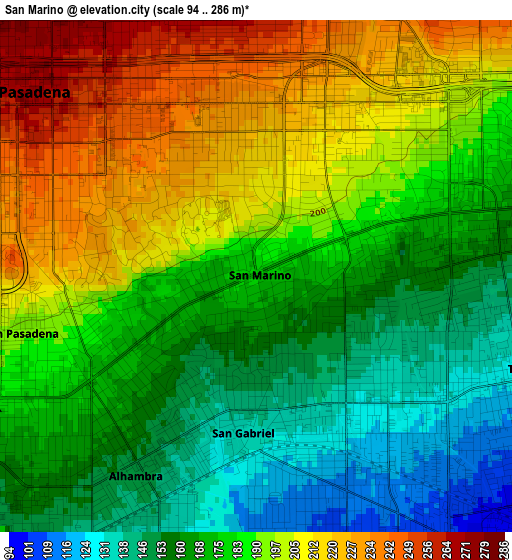 San Marino elevation map