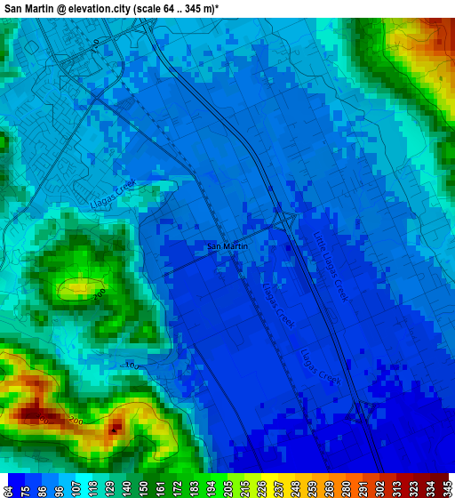 San Martin elevation map