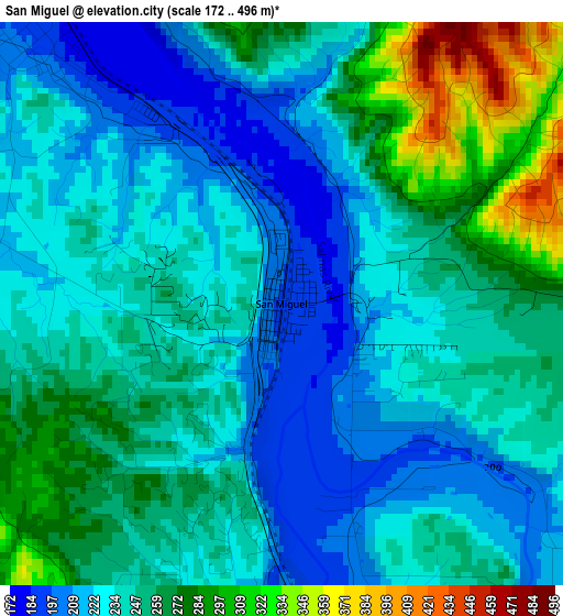 San Miguel elevation map