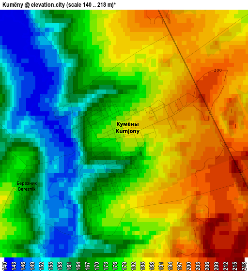 Kumëny elevation map