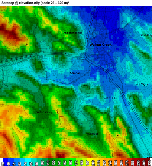 Saranap elevation map