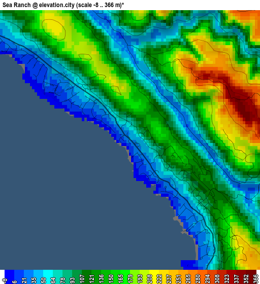 Sea Ranch elevation map