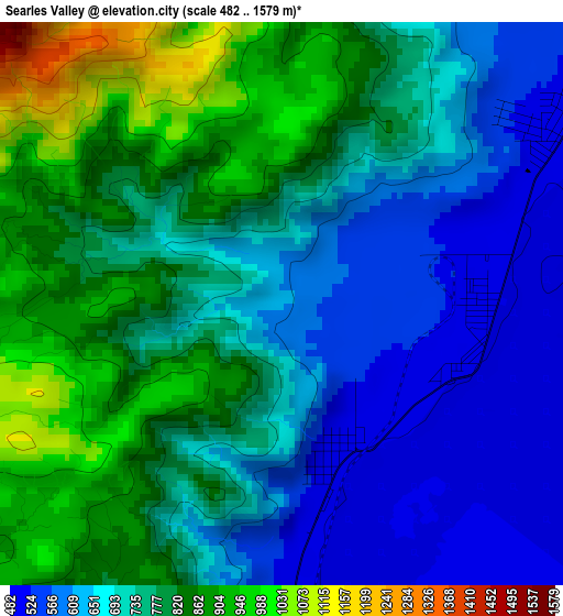 Searles Valley elevation map