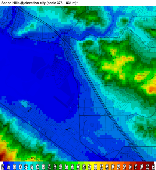 Sedco Hills elevation map