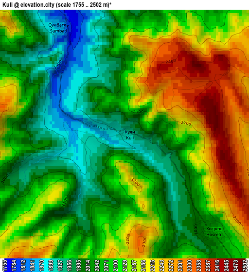 Kuli elevation map