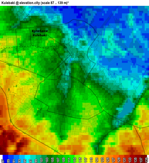 Kulebaki elevation map