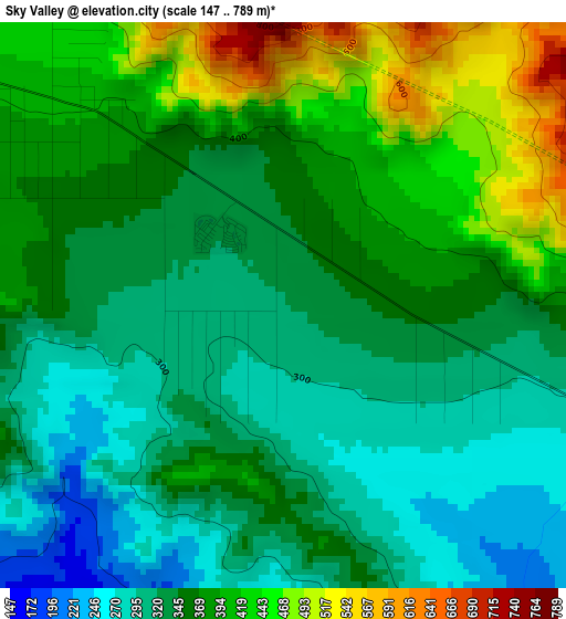 Sky Valley elevation map