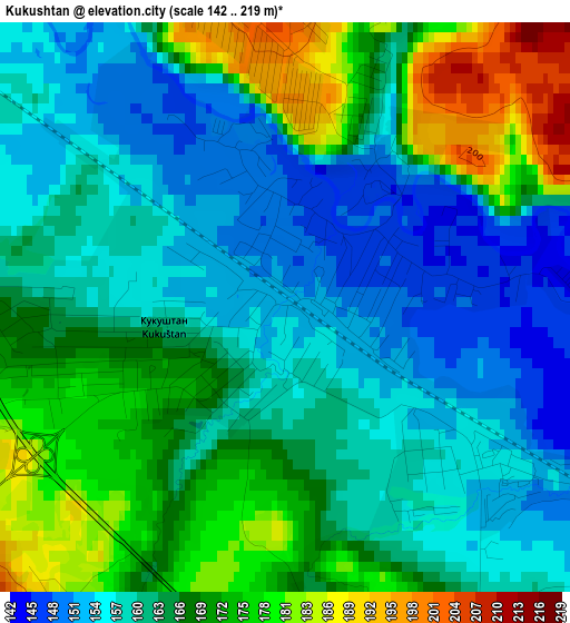 Kukushtan elevation map