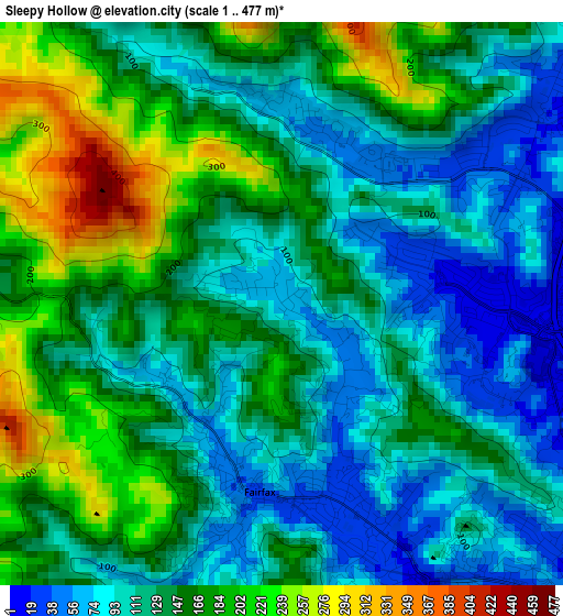 Sleepy Hollow elevation map