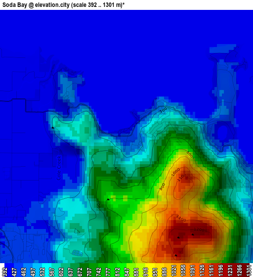 Soda Bay elevation map