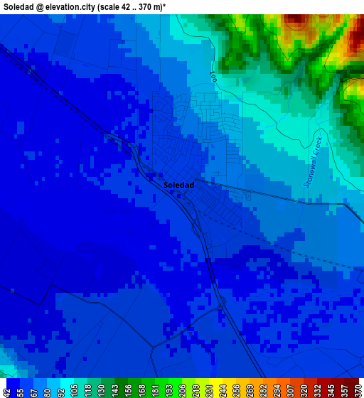 Soledad elevation map