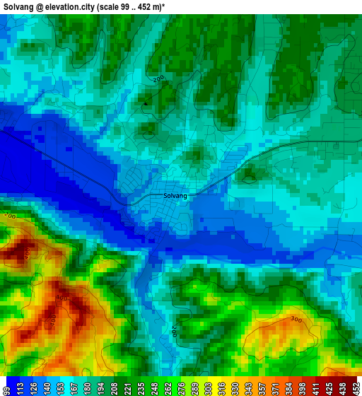 Solvang elevation map