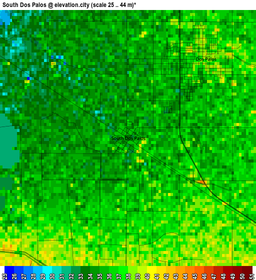 South Dos Palos elevation map