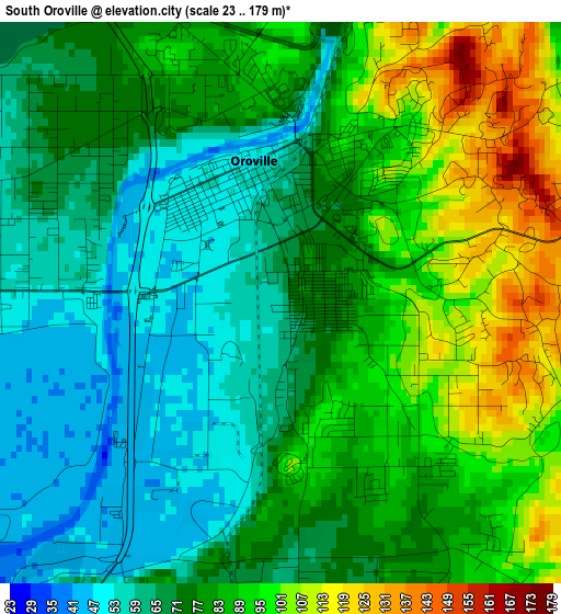 South Oroville elevation map