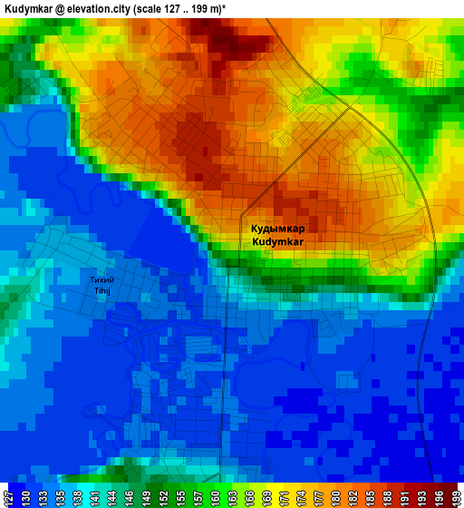 Kudymkar elevation map