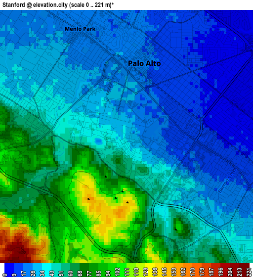 Stanford elevation map