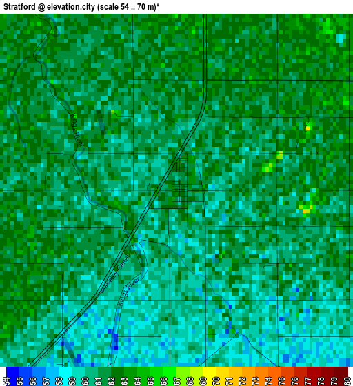 Stratford elevation map