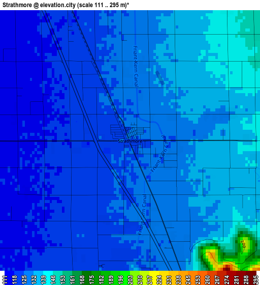 Strathmore elevation map