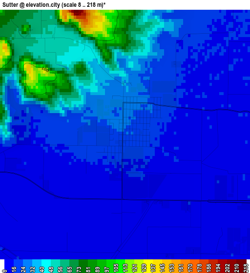 Sutter elevation map