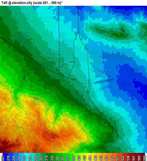 Taft elevation map