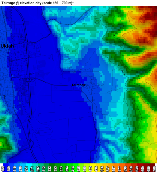 Talmage elevation map