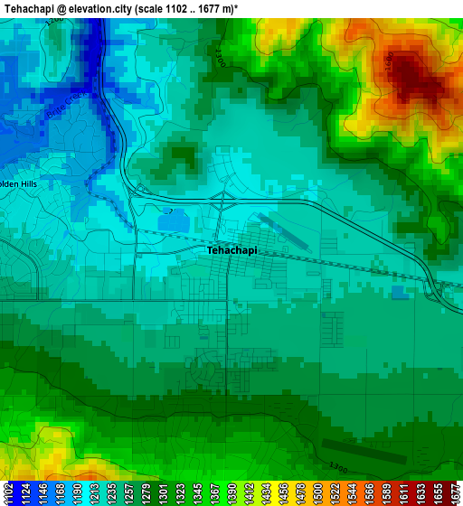 Tehachapi elevation map