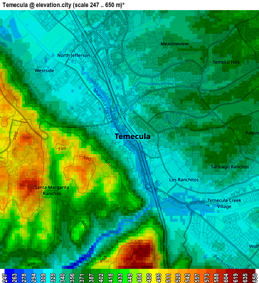 Temecula elevation map