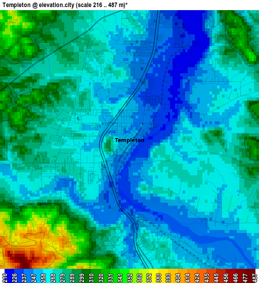 Templeton elevation map