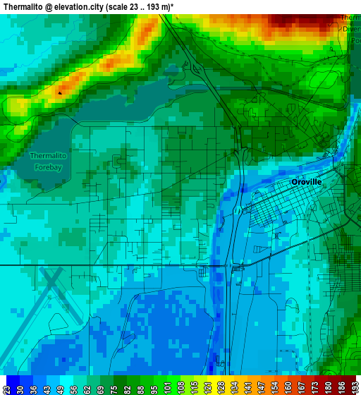 Thermalito elevation map