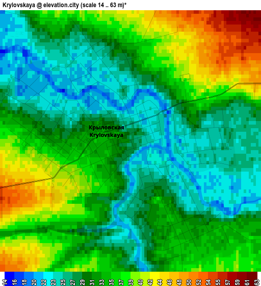 Krylovskaya elevation map