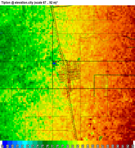 Tipton elevation map