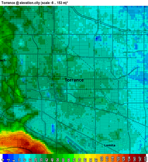 Torrance elevation map