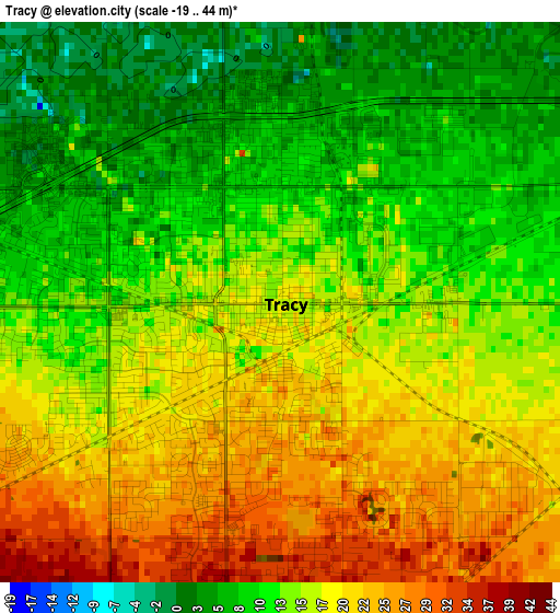 Tracy elevation map