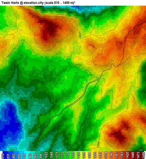 Twain Harte elevation map