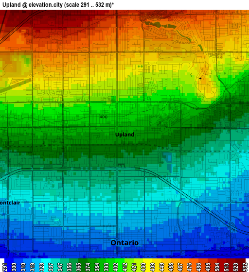 Upland elevation map