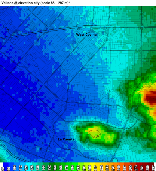 Valinda elevation map