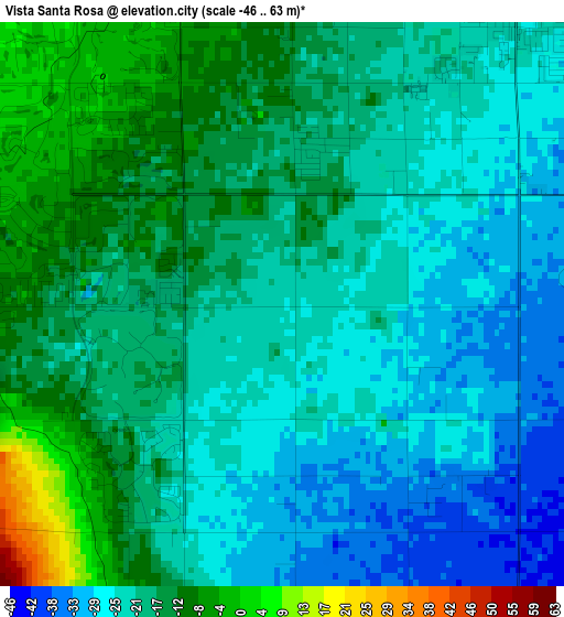 Vista Santa Rosa elevation map