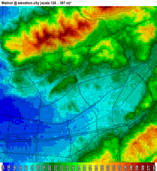 Walnut elevation map